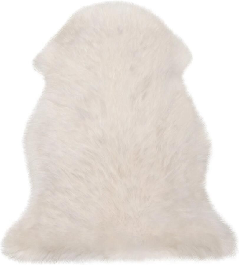 Néos Schapenvacht Vloerkleed Deken voor Bed Bank Vloer 100% Wol Wit 170-180x55cm