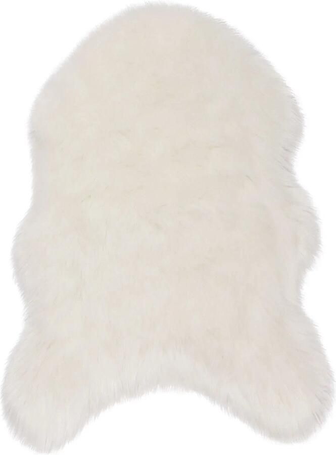 Néos Schapenvacht Vloerkleed Deken voor Bed Bank Vloer 100% Wol Wit 100-110x60 cm