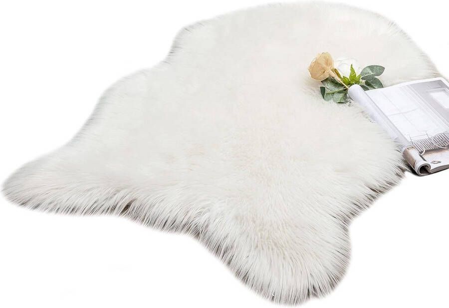 Nepbont Vloerkleed Pluizig Zacht Warm Modern Vloermat Bankmat Imitatiebont Deco Bont Onregelmatig Bedmat Wol Lang Haar Optiek Gezellig