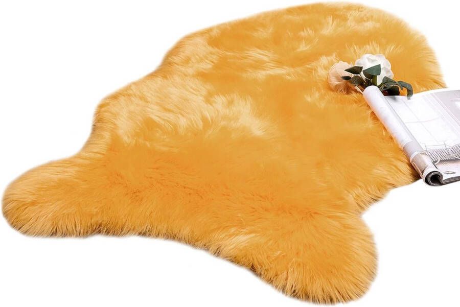 Nepbont Vloerkleed Pluizig Zacht Warm Modern Vloermat Bankmat Imitatiebont Deco Bont Onregelmatig Bedmat Wol Lang Haar Optiek Gezellig