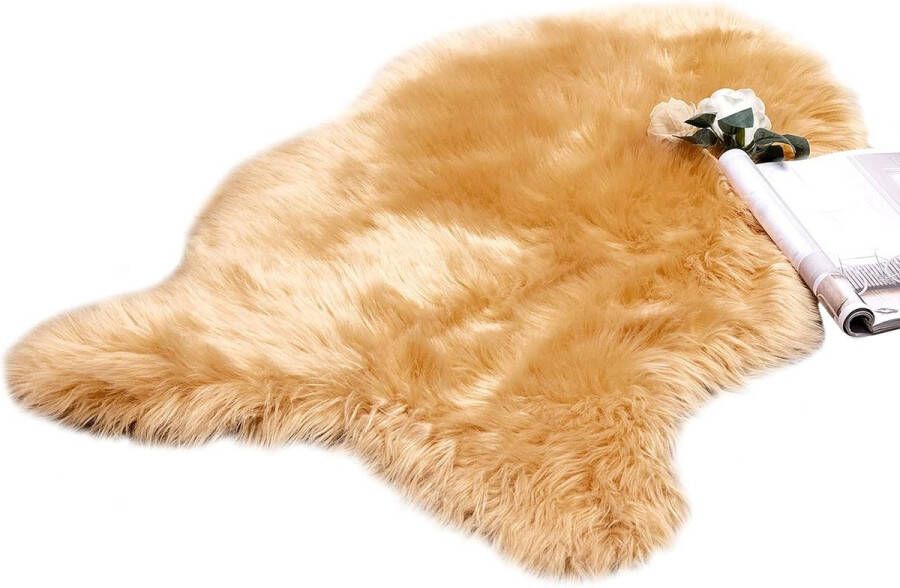 Nepbont Vloerkleed Pluizig Zacht Warm Modern Vloermat Bankmat Imitatiebont Deco Bont Onregelmatig Bedmat Wol Lang Haar Optiek Gezellig