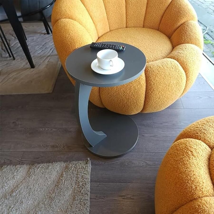 Nestly Bijzettafel Salontafel Wiel C Tafel Banktafel Nesttafel Servicetafel Mdf Antraciet