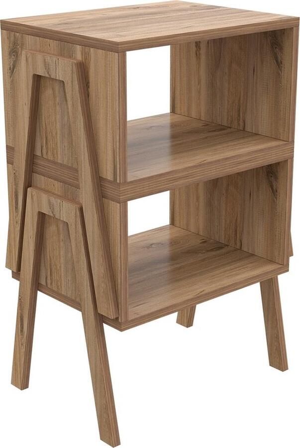 Nestly Flora 17-01 Slaapkamer Nachtkastje Bijzettafel MDF Atlantic Pine Nachtkastje 49 x 35 x 49 cm