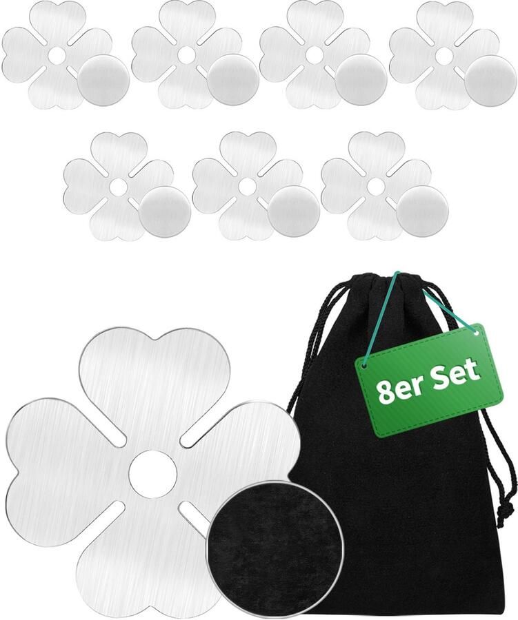 NETONDA 8 stuks tafelkleedgewichten extra zware tafelkleedklemmen magnetische tafelkleedgewichten tafelkleedhouder voor buiten en binnen tafelkleedgewichten roestvrijstalen tafelklemmen voor tafel (klaverblad)