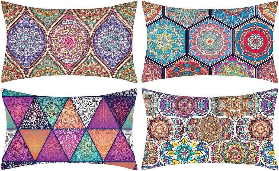 Neutrale katoen zacht ademenden kwastjes kussenslopen voordeelset van 2 30 x 50 cm decoratieve sierkussens bohemian stijl bankkussen kussenhoes voor bank slaapkamer woonkamer woondecoratie bruin hoes voor sierkussen 30x50