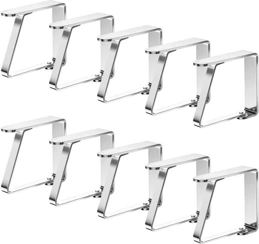 Newaner 10-delige kleine tafelkleedklem van roestvrij staal flexibele verplaatsbare tafelkleedklemmen tafelkleedhouder tafelklemmen tafelkleedklem voor 0-3 cm dikke tuintafels restaurants familie eettafels
