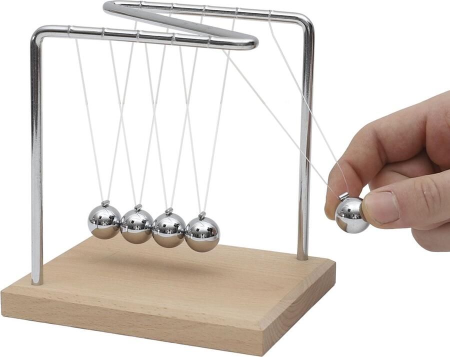 Newton cradle Newton Pendel 5 balanceerballen voor op het bureau