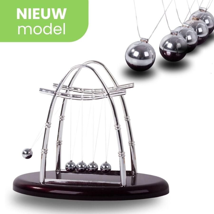 Ye Newton Pendulum XL Hoogwaardige Newton Cradle Pendulum Kantoor Decoratie Bewegende Ballen Desk Toy en Natuurkunde Accessoire voor Bureau