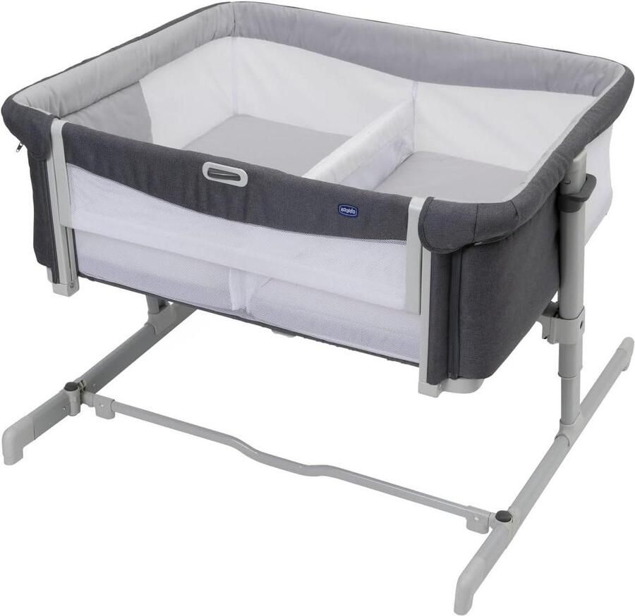 Next2Me Twins bijzetbed voor tweelingen 2 vaste matrassen zijrooster in hoogte verstelbaar inklapbare voeten 0 m + Kinderbed