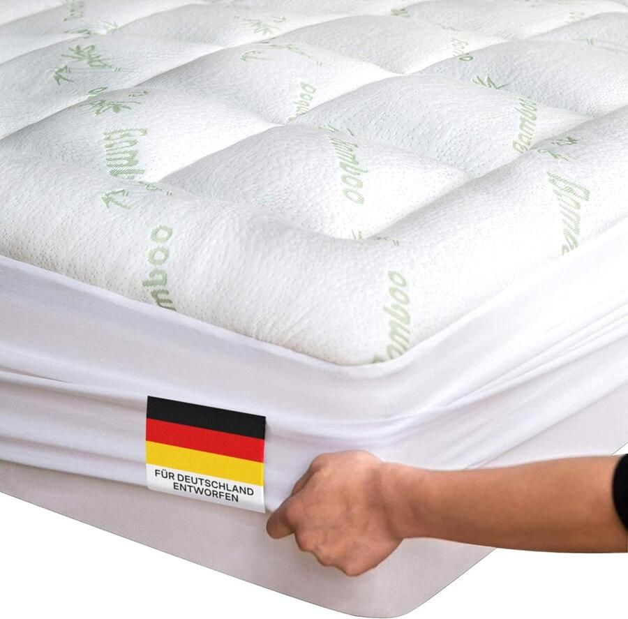 Verkoelende Bamboe Matrashoes 180 x 200 cm – Ademend en Rugpijn Verlichtend – Geschikt voor Matrassen tot 50 cm