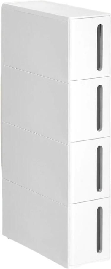 Nicheplank met rollers trolley opslagorganisator ruimtebesparing 45 cm x 17 cm x 83 cm