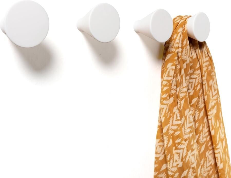 Nidoshu YCONIC 4 Moderne Kapstokken Muur Decoratieve Kapstokken Wit Wandhaken Rond Design Om Vast te Schroefen Originele Kinderkapstok Handdoekhaken of Wandkapstok voor Jassen Tassen Rugzakken