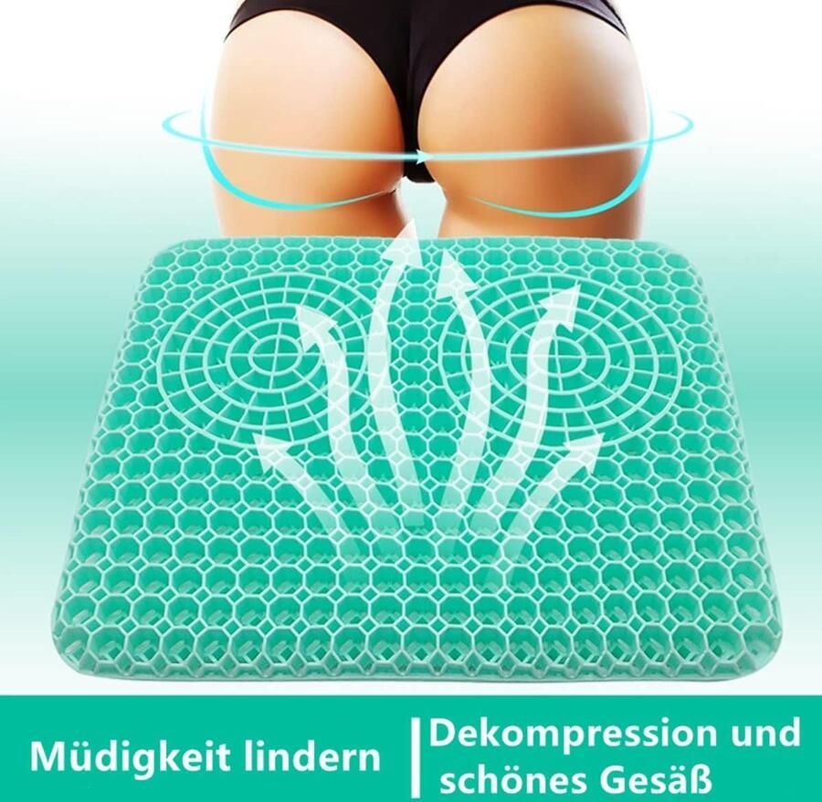 Nieuw gel zitkussen multifunctioneel gelkussen cool ademend zeer elastisch stoelsteunkussen verlicht vermoeidheid van de heupen voor stoel bureaustoel auto rolstoel (met antislip