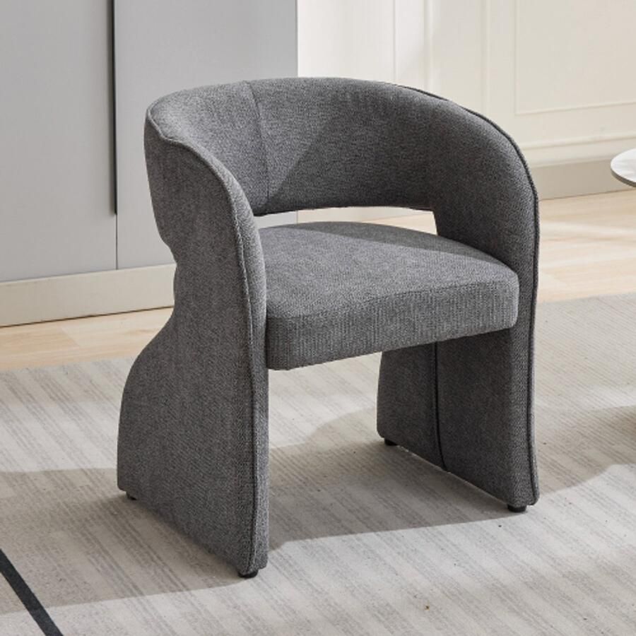 Nieuwe fauteuils van grijze gestoffeerde stoel enkele stoel enkele oxisy kleine bankstoel badstoel gewatteerde fauteuil 59x61x75 cm laadvermogen 150 kg stof