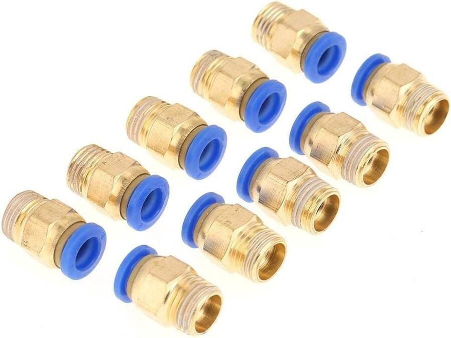 Nieuwe titel: 10 stuks rechte Pneumatische Connector Snelkoppelingen Push-in Adapter 8 mm Diameter Draad 1 4 BSP Set