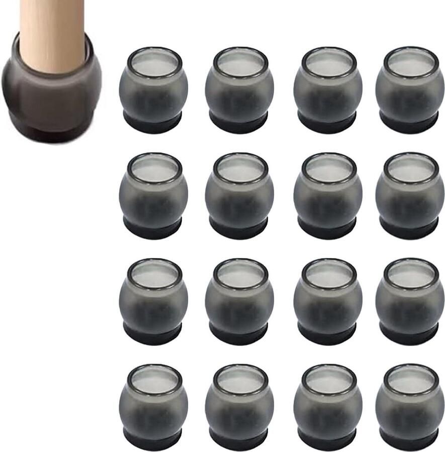 Nieuwe titel: 16 stuks stoelpootbeschermers rond (22-32 mm) stoelpootdoppen en stoelsokken