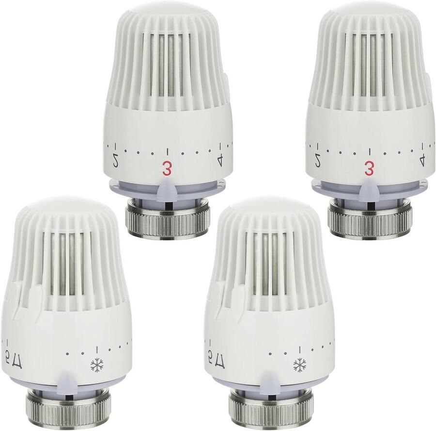 Nieuwe titel: 4 stuks M30 x 15 radiatorthermostaatkop met vorstbeschermings- en 1-5 instelfuncties geschikt voor kantoor thuis en badkamer