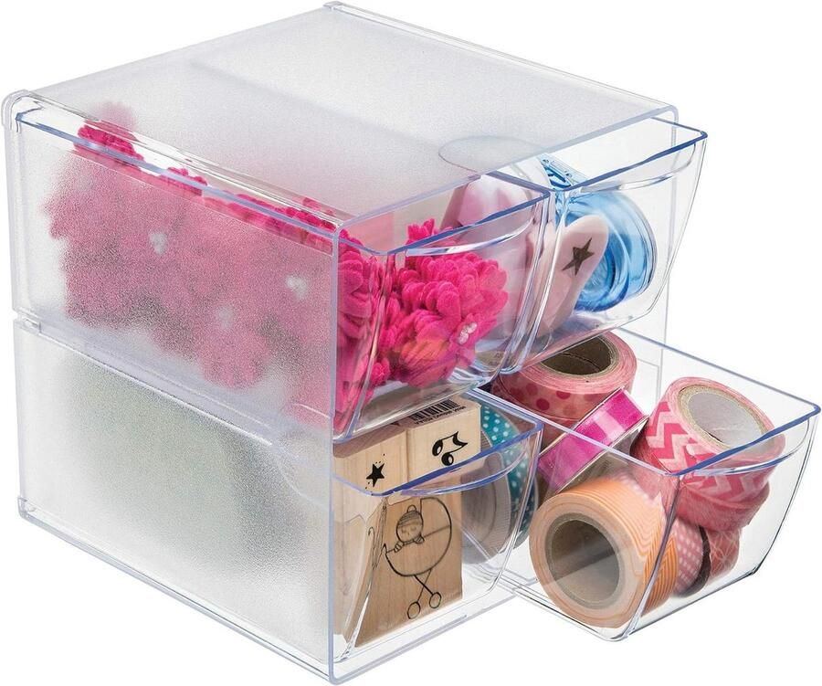 Nieuwe titel: Stapelbare bureau- en knutselorganizer met 4 laden