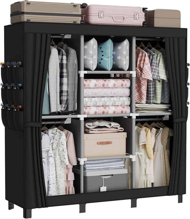 Nieuwe titel: Stoffen kledingkast in zwart