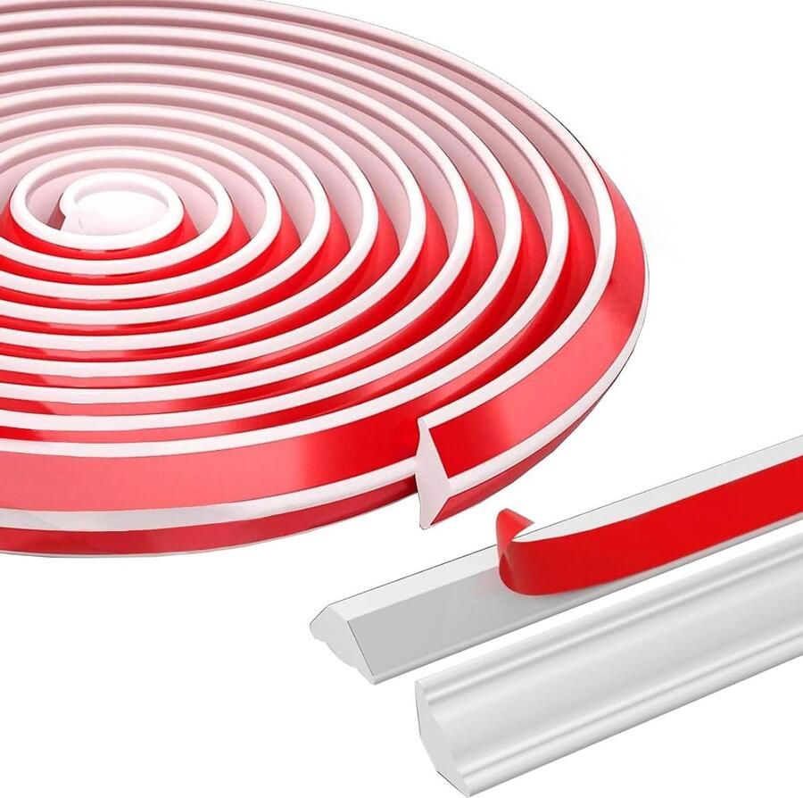 Nieuwe titel: Zelfklevende flexibele plafondlijst TPE eindlijst 27 mm x 20 mm 5 m