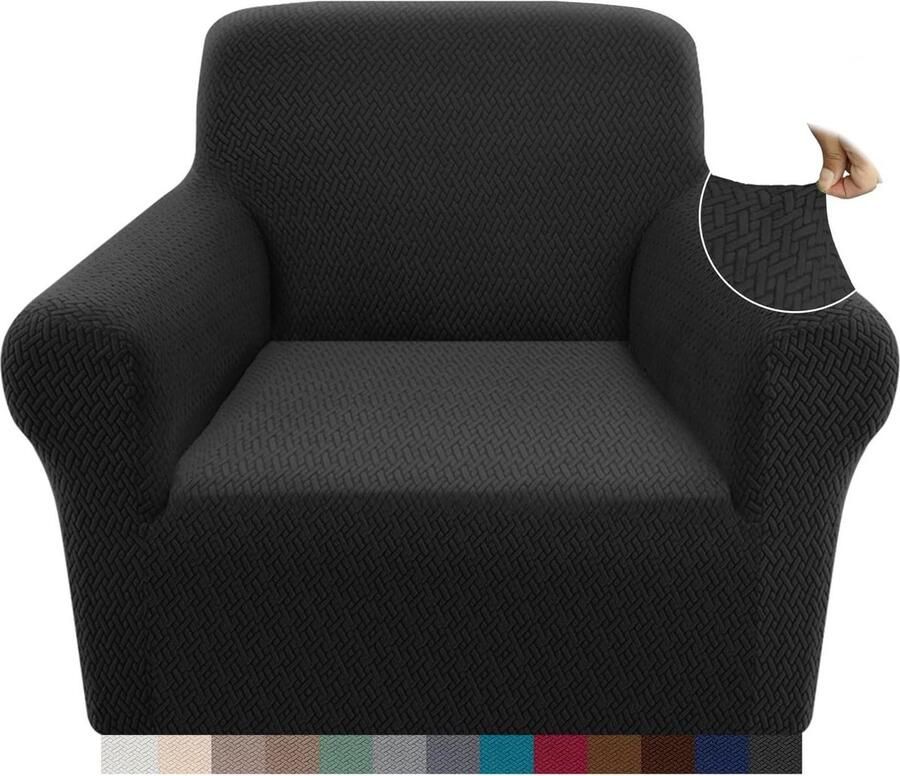 Nieuwste Jacquard 2023 super zachte antislip stoelhoes 1-zits spandex bankovertrek honden katten huisdieren zwart