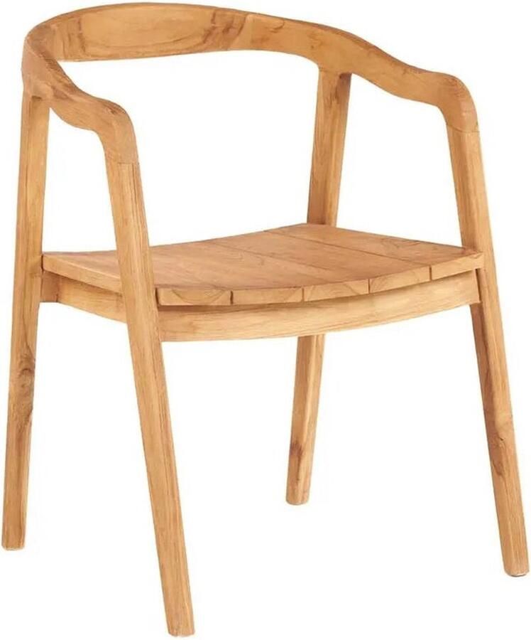 Rootz Living Rootz Nihi Oka Eetkamerstoel voor buiten Terraszitplaats Teakhouten stoel Hoogwaardig ontwerp 55 cm x 74 cm x 55 cm
