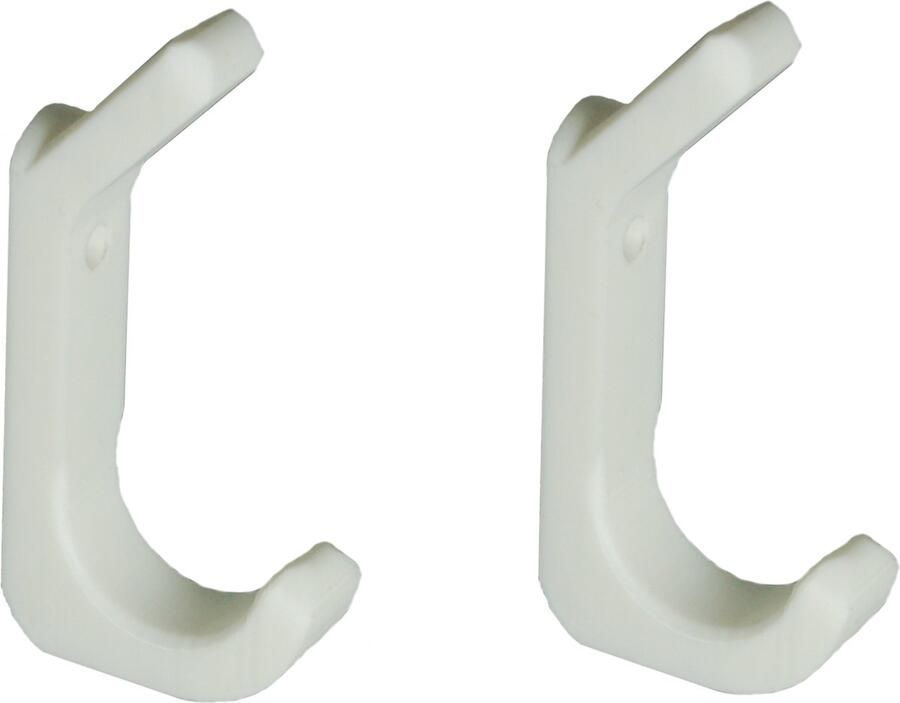 Nillie Ophanghaken 2 Stuks Wit Kapstokhaken Wandhaken Jashaken Handdoekhaken Inclusief Bevestiging