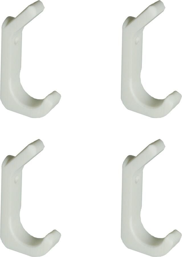 Nillie Ophanghaken 4 Stuks Wit Kapstokhaken Wandhaken Jashaken Handdoekhaken Inclusief Bevestiging