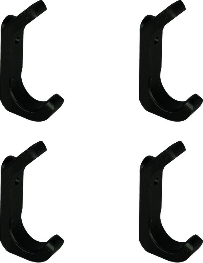 Nillie Ophanghaken 4 Stuks Zwart Kapstokhaken Wandhaken Jashaken Handdoekhaken Inclusief Bevestiging