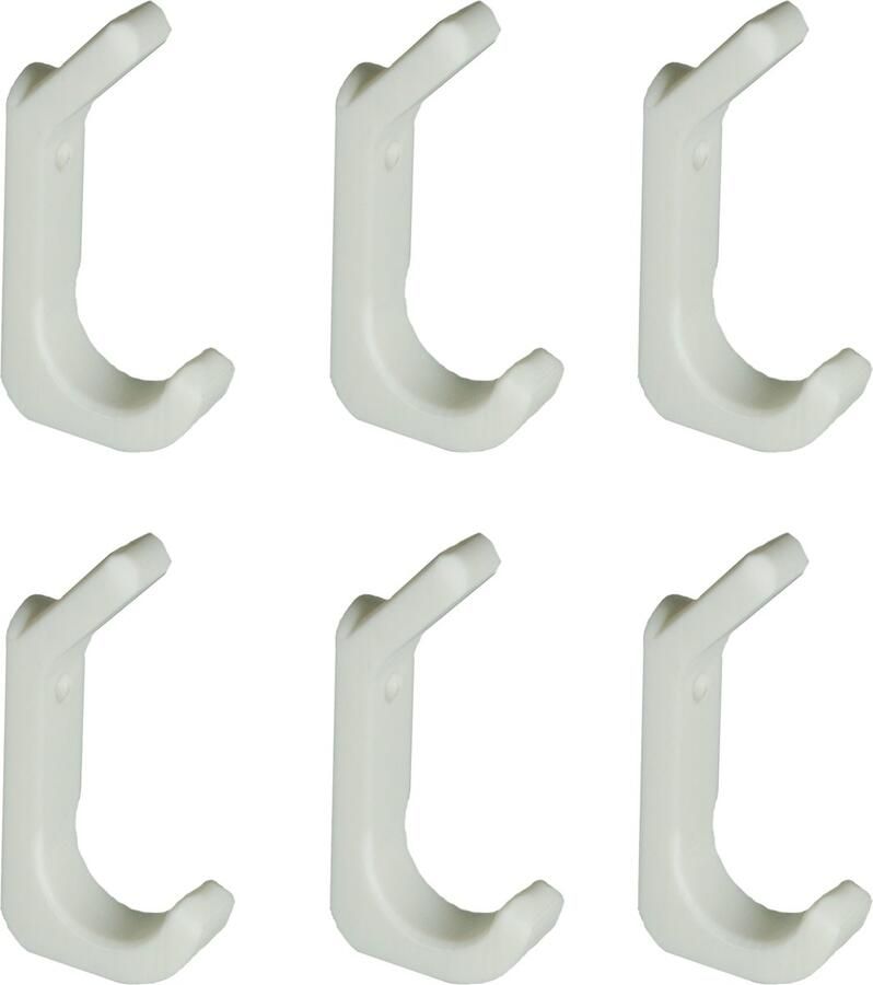 Nillie Ophanghaken 6 Stuks Wit Kapstokhaken Wandhaken Jashaken Handdoekhaken Inclusief Bevestiging