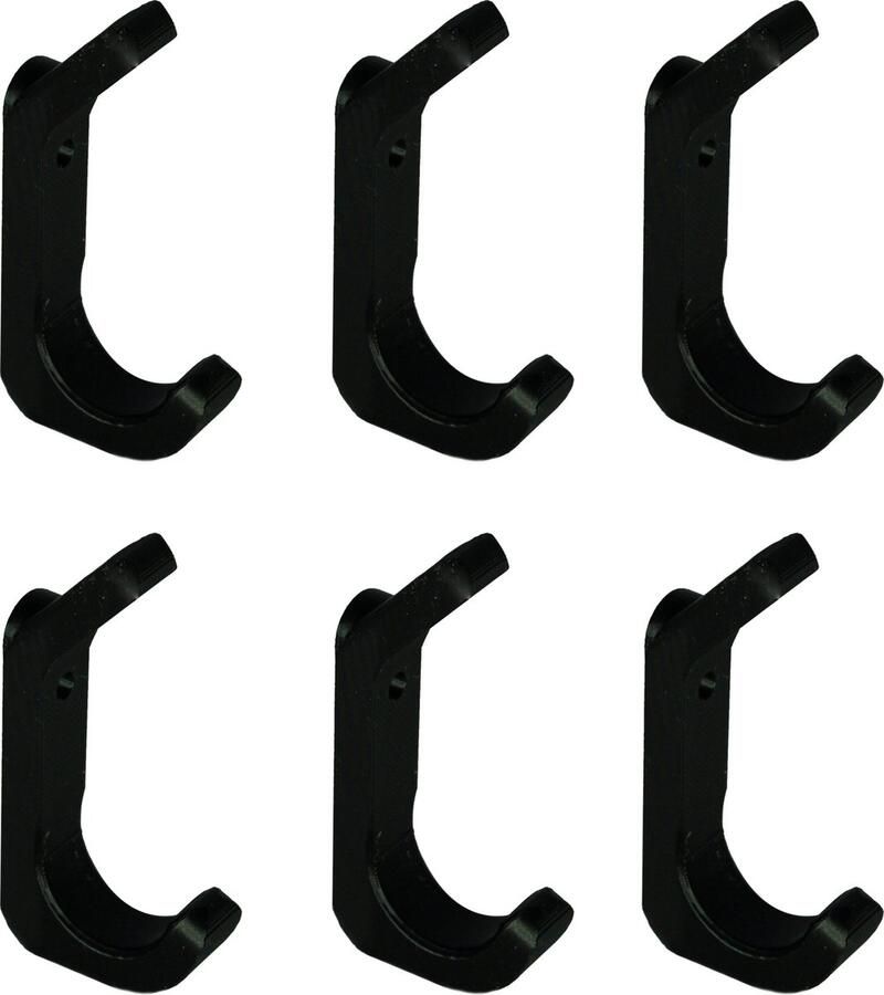 Nillie Ophanghaken 6 Stuks Zwart Kapstokhaken Wandhaken Jashaken Handdoekhaken Inclusief Bevestiging