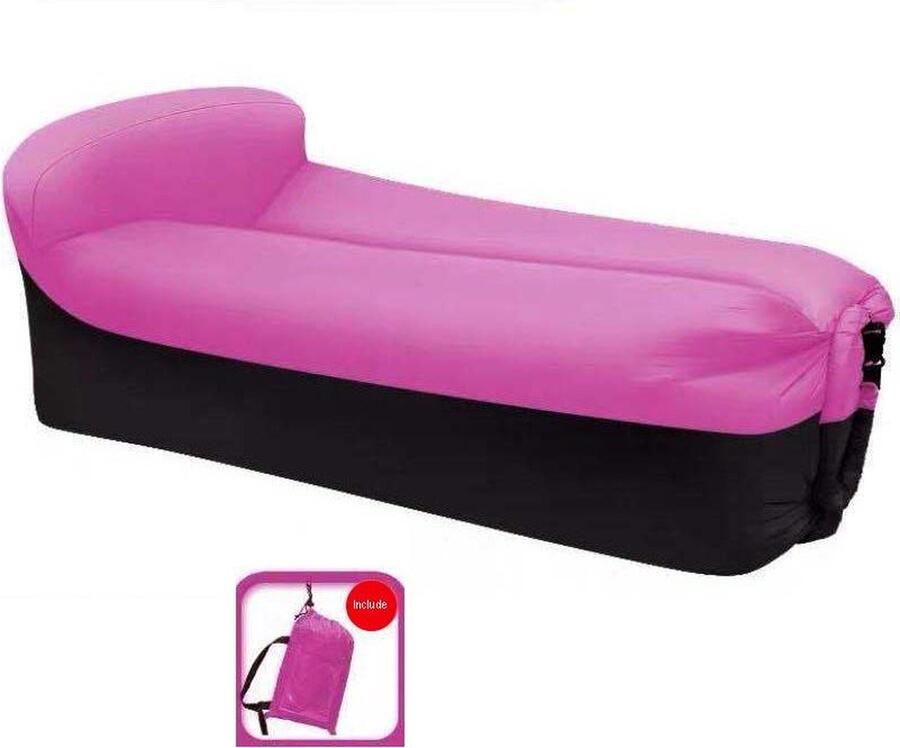 Nique Opblaasbare bank Roze Geen pomp nodig Opblaasbare Stoel Luchtbank Lucht sofa Festival en strand Luchtzak luchtmatras Geen pomp nodig Verschillende kleuren