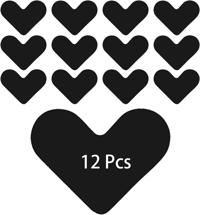 NIXRET Reusable Non-Slip Carpet Tape Large Washable Carpet Tape Carpet Grippers for Various Materials and Sizes of Carpets 12 Pieces (7.5 x 9.5 cm x 12 Pcs (Heart))