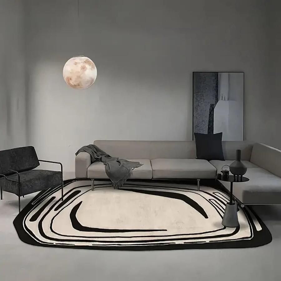 Nordic Modern Abstract Artiestenk Faux Kasjmier Vloerkleed Zacht Pluizig Tapijt Veelzijdig voor Woonkamer Slaapkamer en Multi-Area Gebruik
