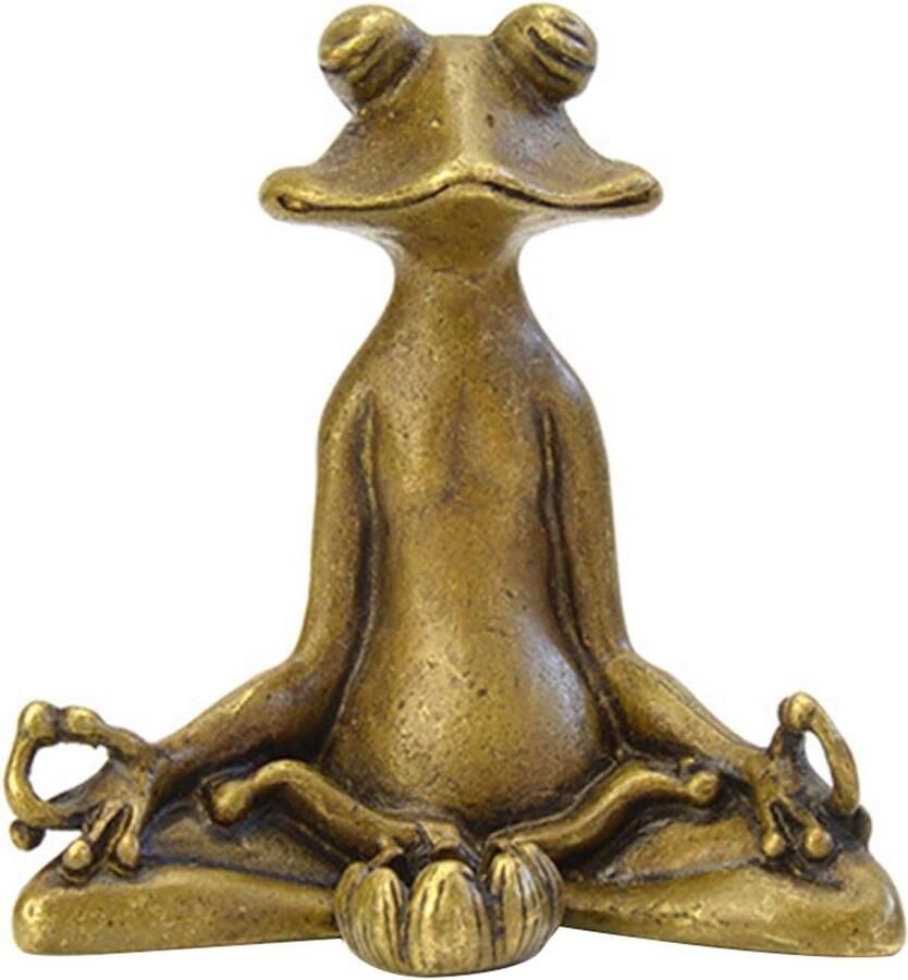 Norhogo Yoga Kikker Metalen Mediterende Kikkerbeeld Bureau Tuin Kikkerbeeld Grappig voor Binnen- en Buitendecoratie Decoratie Tuinplant Bonsai Decoratie