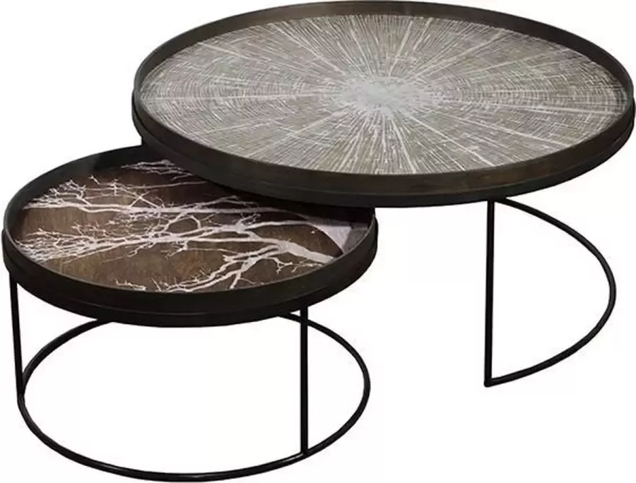 Notre Monde set 2 ronde tafels zonder plateaus XL