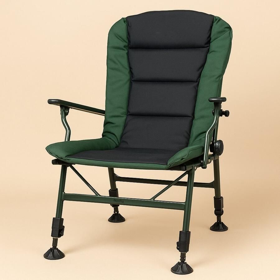 Novity Grote Viskruk 2-in-1 HOKKAIDO – Volledig Verstelbare & Comfortabele Visstoel – Outdoor Stoel voor Vissers & Kampeerders