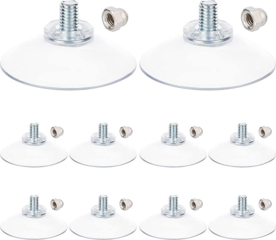 Nummerplaat Zuignappen Haken Transparant 42mm Set van 12 Stuks Sterke Zuignappen voor Lampenkap Badkamer Keukenrek Accessoires voor Stof Acrylplaat