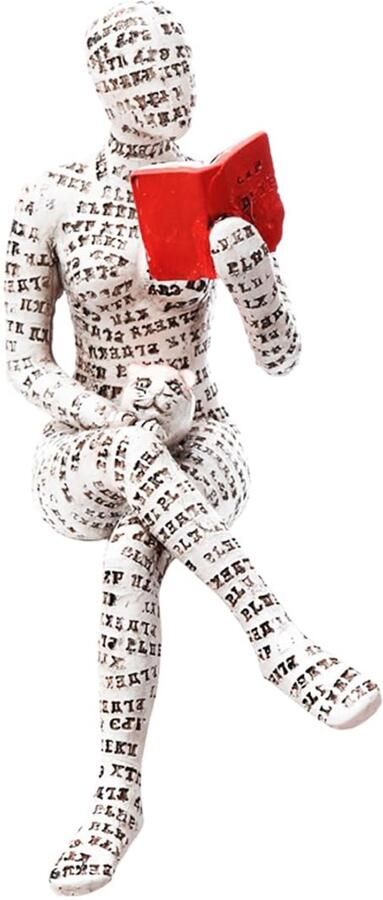 NUZAMAS Modern lezend vrouwbeeld Pulp boeken beeldje denkerbeeld woondecoratie abstracte karakters decoratie voor woonkamer kantoor slaapkamer tafel bureau (zittend)