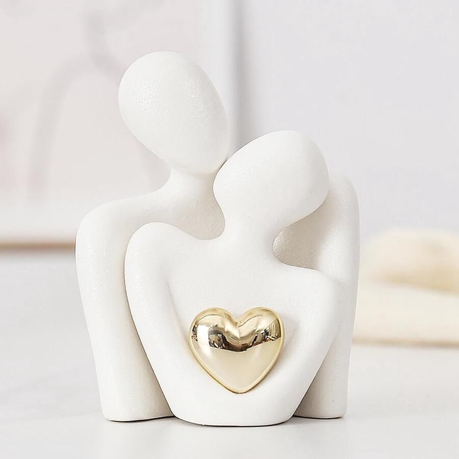 ODMYZG Omhelzend beeld van een koppel beeld van een koppel abstracte figuren decoratieve items voor tv-meubels woonkamers en slaapkamers. Romantische cadeaus voor Valentijnsdag jubileum en verjaardag