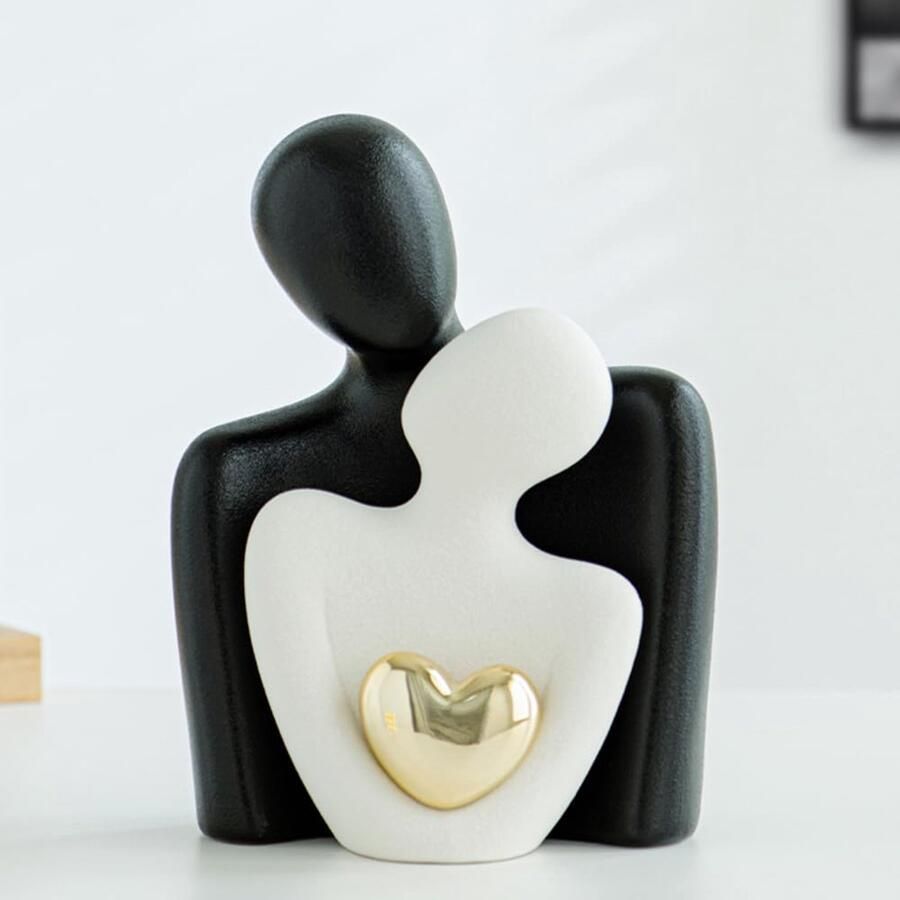 ODMYZG Omhelzend beeld van een koppel beeld van een koppel abstracte figuren decoratieve items voor tv-meubels woonkamers en slaapkamers. Romantische cadeaus voor Valentijnsdag jubileum en verjaardag