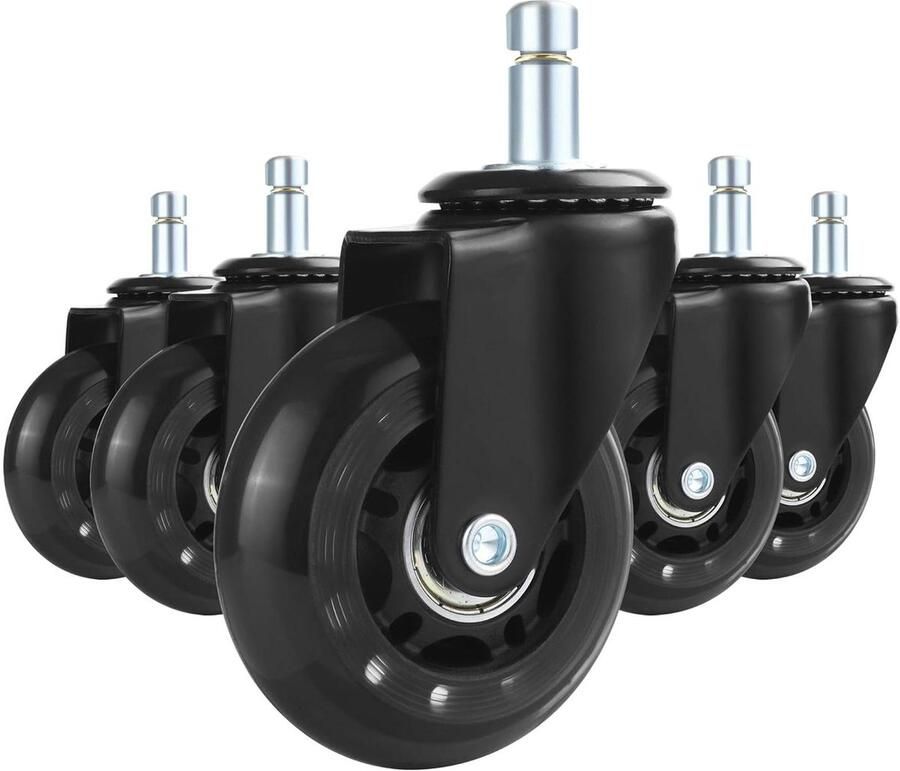 Lavinsa Reservewielen voor bureaustoel 5 stuks 11 x 22 mm Geschikt voor stille tapijten en parketvloeren