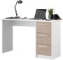 Office Essential Parisot 3 Lades Oak and White Decor L 121.2 x D 55 x H 74 5 cm gemaakt in Frankrijk - Thumbnail 1