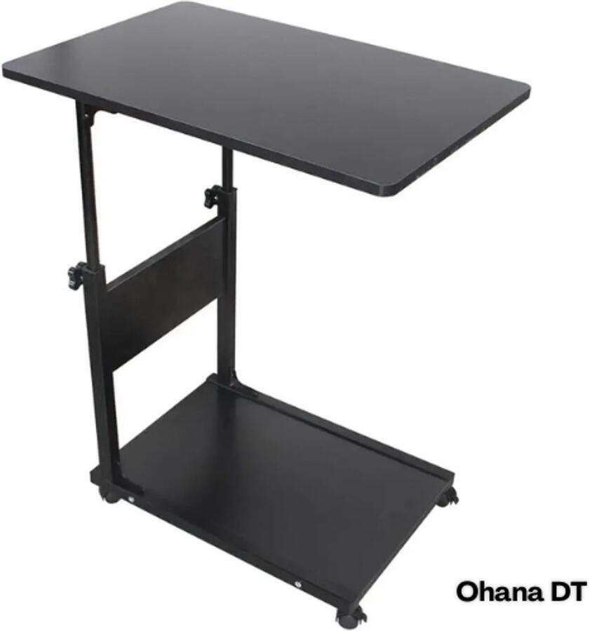 Ohana DT Bedtafel Laptoptafel Op Wielen Bedtafeltje Op Wielen C Ontwerp Verstelbaar En Ergonomisch Max 80 CM