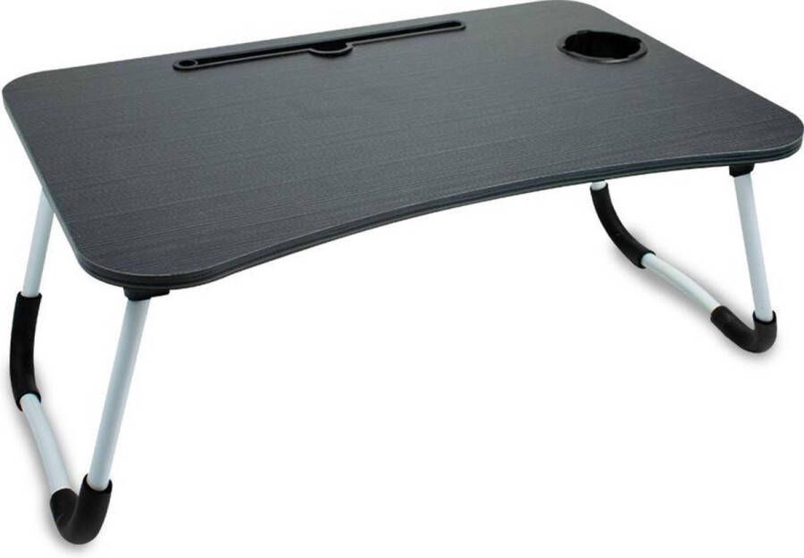 OLAF Laptoptafel Laptopstandaard Ontbijttafel Bedtafel MDF Hout Zwart 60x40x28 cm