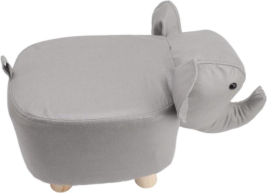 Olifant Voetenbankje voor Kinderen Antislip en Comfortabel Lichtgrijs