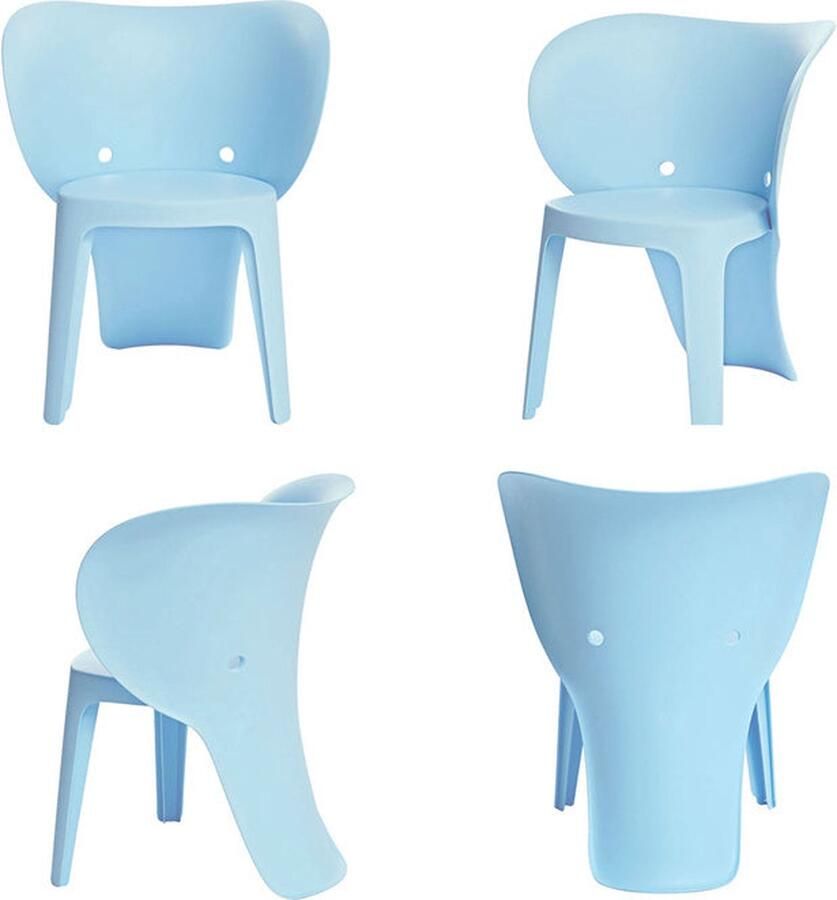 Rootz Living Rootz Olifantvormige kinderstoelenset Kinderstoel Speelkamermeubilair Comfortabele rugleuning Duurzaam kunststof 48 cm x 55 cm x 41 cm Verkrijgbaar in 4 kleuren