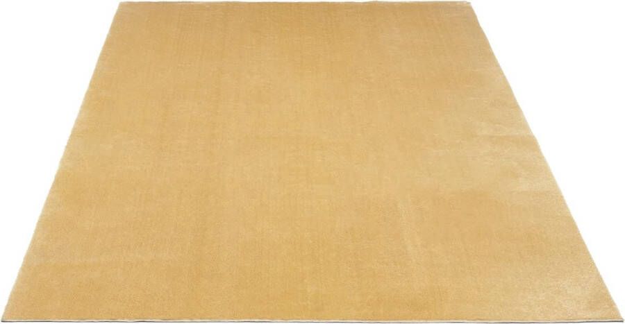 Olivia Oliva Tapijt woonkamer goud 120x170 cm modern zacht effen pluizig laagpolig (19 mm) anti-slip 100% polyester