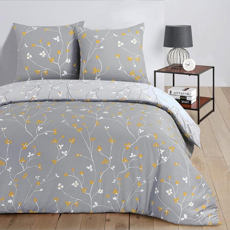 Omkeerbaar beddengoed Freya dekbedovertrek 240 x 220 cm tweepersoonsbed 100% katoen zacht en comfortabel dekbedovertrek 240 x 220 katoenen