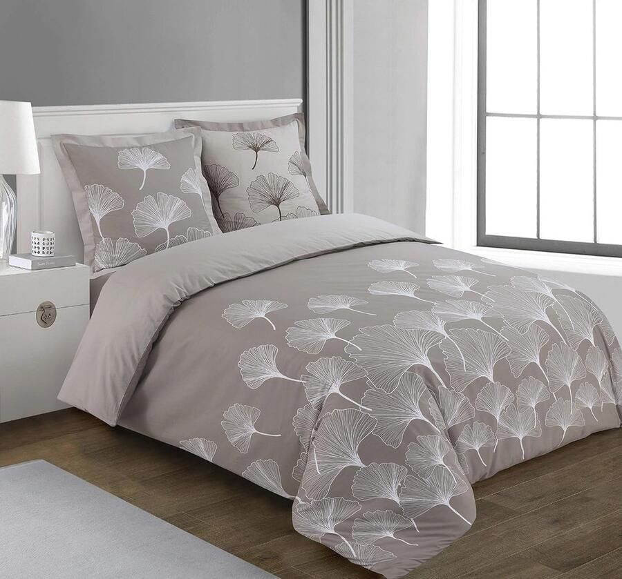 Omkeerbaar dekbedovertrek Ginko set dekbedovertrek 240 x 220 cm tweepersoonsbed katoen met kussenslopen dekbedovertrek 240 x 220 katoenen